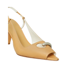 Tory Burch Pierced Peep-Toe Slingback Gold