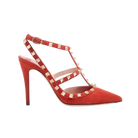 Valentino Rockstud Suede Pumps 100mm Red
