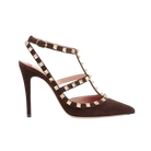 Valentino Rockstud Suede Pumps 100mm Ebony