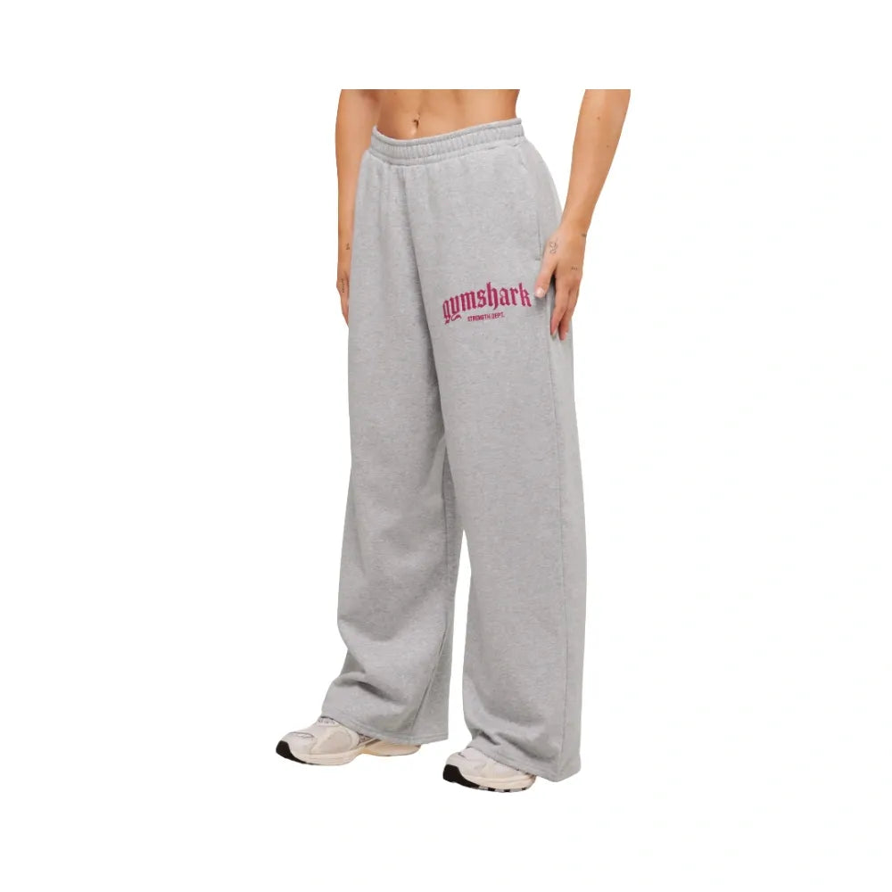 Gymshark Strength Department Wide Leg Joggers Light Grey Core Marl
