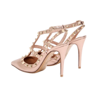 Valentino Rockstud Pump In Laminated Nappa Leather 100mm Rose Cannelle