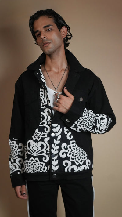 PATCHWORK DENIM BLACK MEN'S JACKET [50/50 LIMITED EDITION]