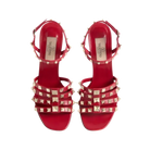 Valentino Rockstud Kidskin Sandal 100mm Red