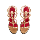 Valentino Rockstud Laminated Calfskin Sandal With Straps 90mm Gold