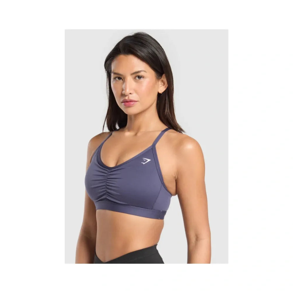 Gymshark Ruched Sports Bra - Medium Support Weighted Purple
