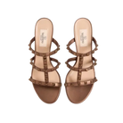 Valentino Rockstud Metallic Calfskin Leather Slide Sandal 60mm Bronze