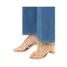 Valentino Rockstud Slide Sandal In Laminated Nappa Leather 60mm Antique Brass
