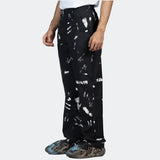 Hand Print Cargo Pants - Black