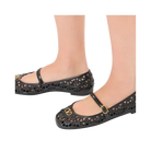 Valentino Ondette Rubber Ballerina With Scallop Pattern 05mm Black
