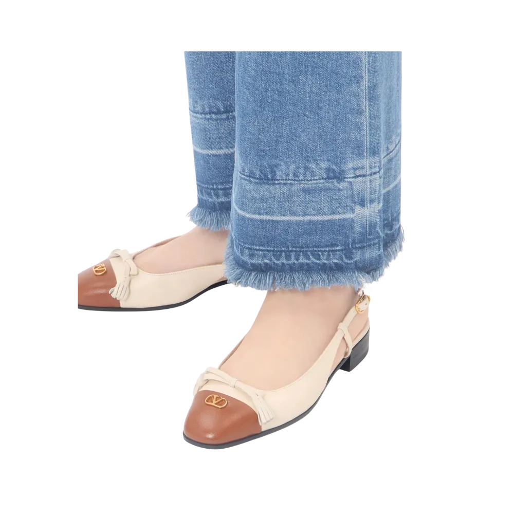 Valentino Valet Du Roi Kid Slingback Ballerina 25mm Butter