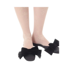 Valentino Reinette Satin Mule Black