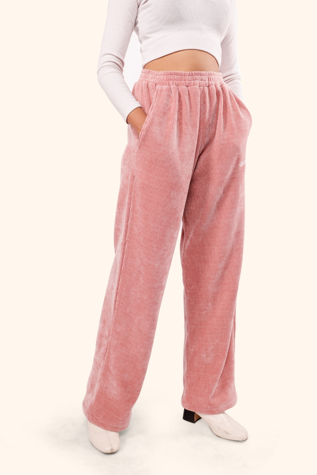 CERISE BREEZY CORD PANTS - PINK