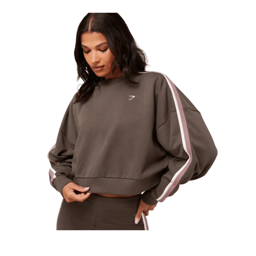 Gymshark Piping Midi Crew Neck Walnut Brown/Chestnut Pink/Soft White