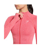 Gymshark Vital Midi Zip Up Jacket Coral Red