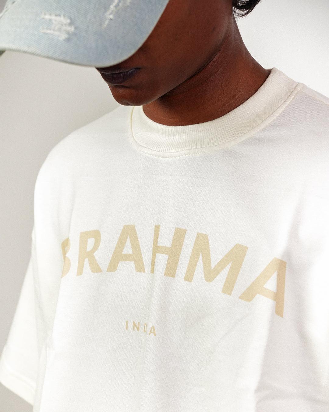 Brahma India // Beige Oversized Unisex T-shirt - dawntown