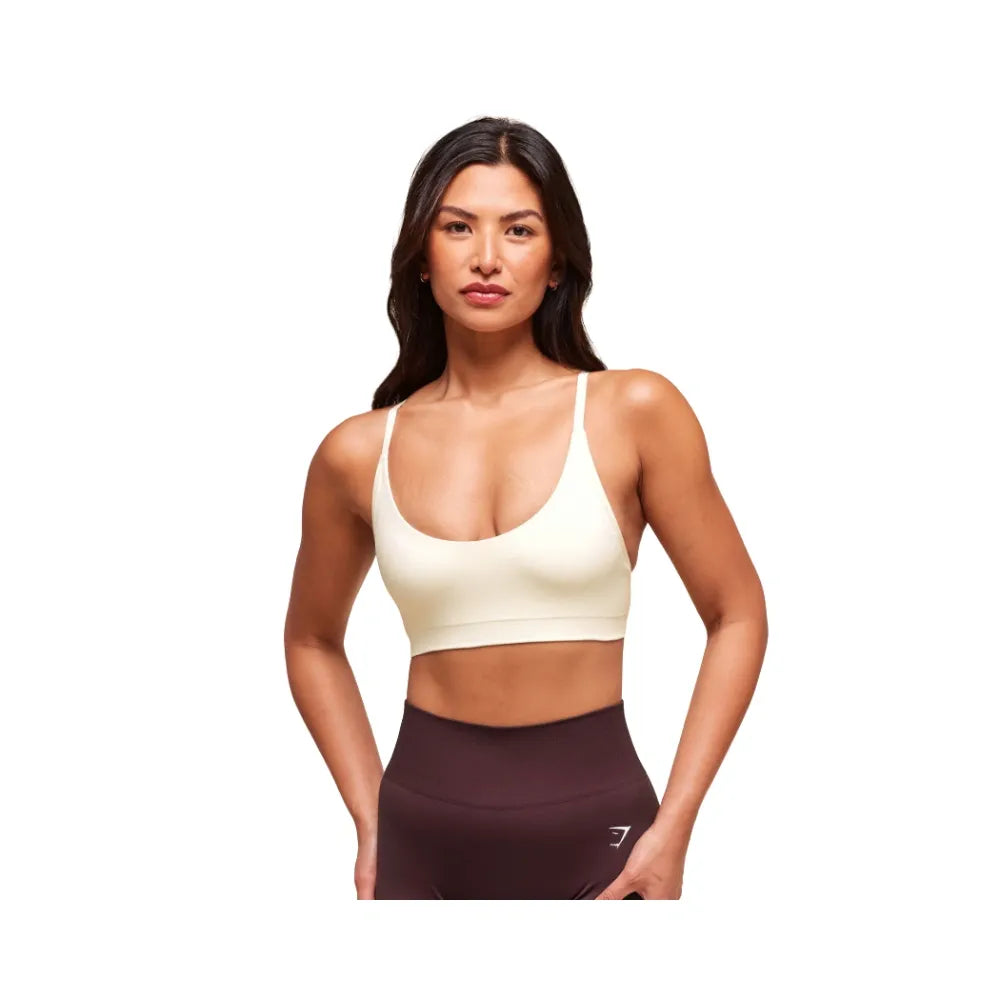 Gymshark Everyday Seamless Racerback Sports Bra - Light Support Soft White