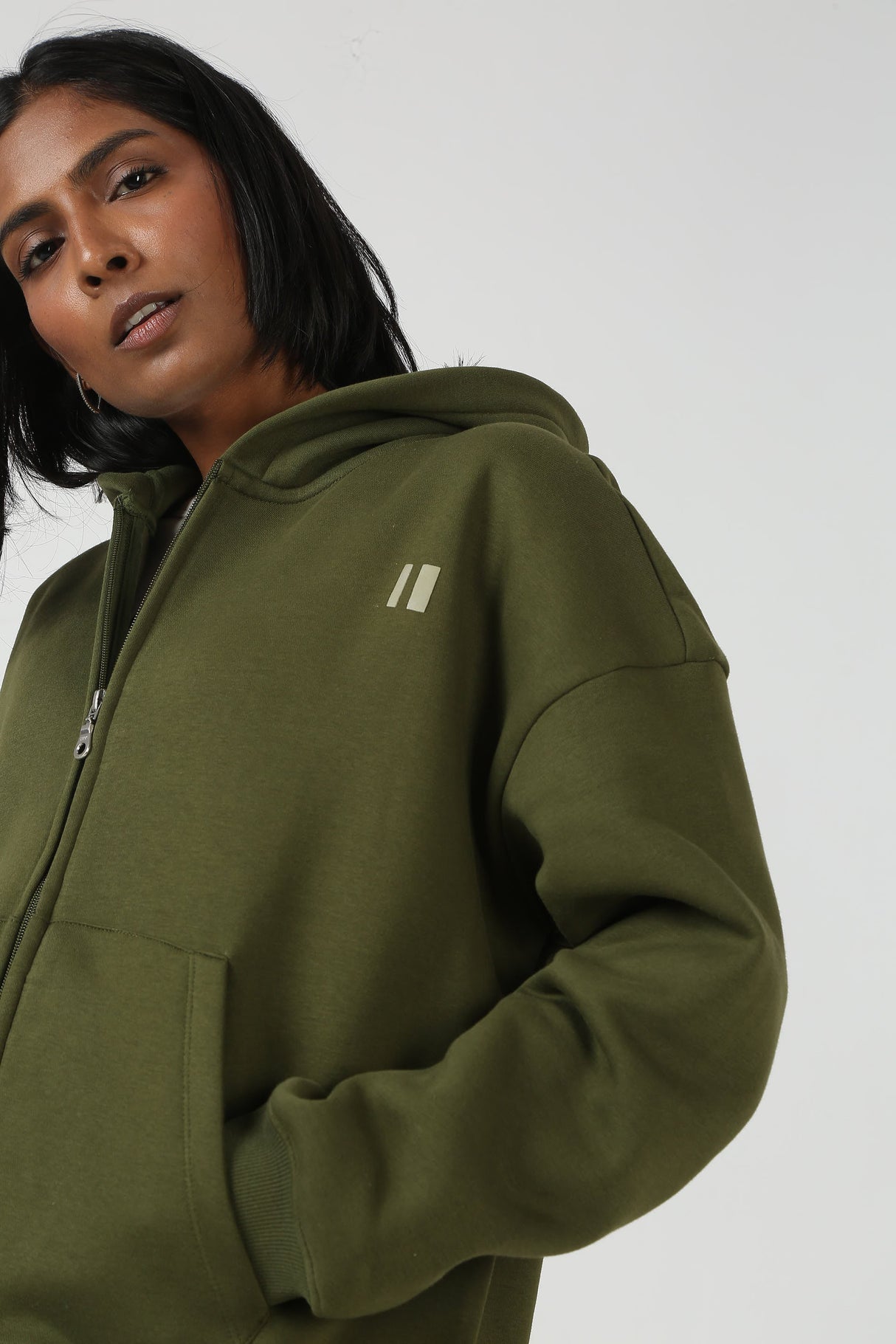 The Everyday Olive Hooded Zipper