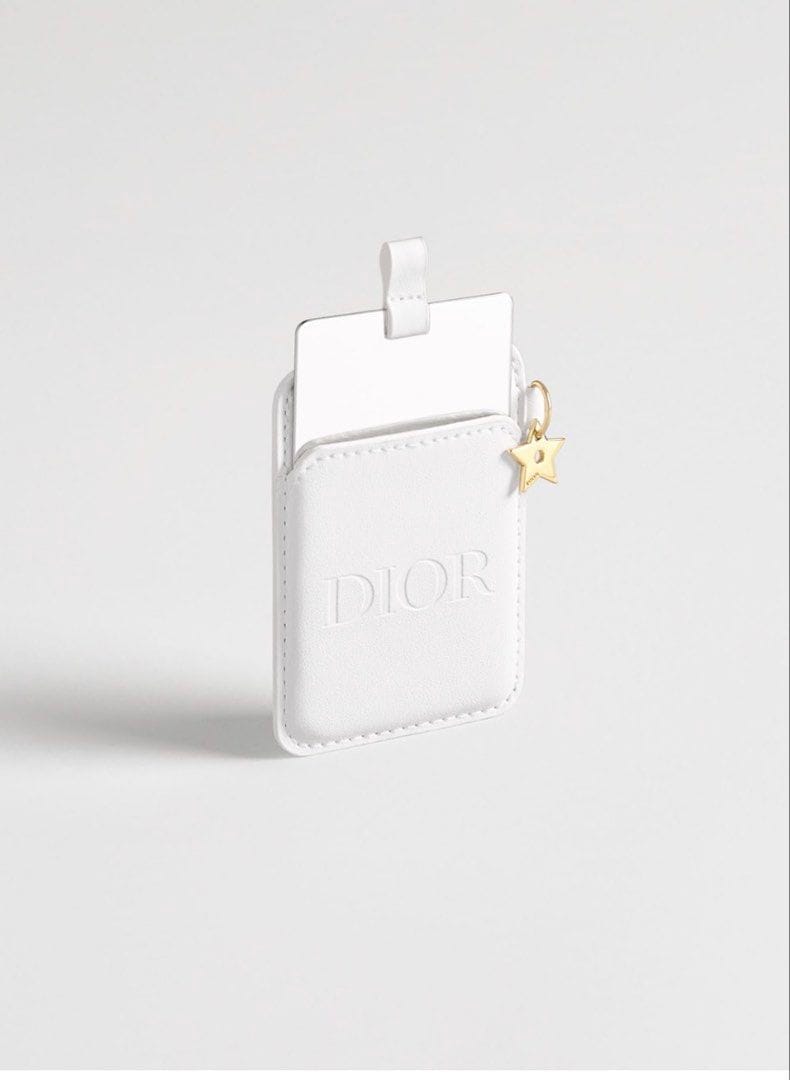 Dior Phone Accessory White Leather Pouch With Mirror