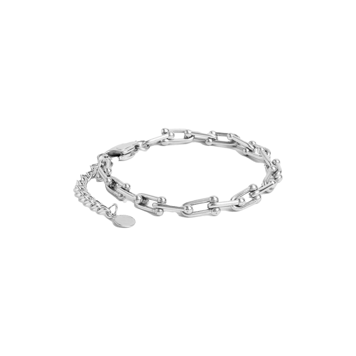 Industrial Link Bracelet in White Gold