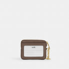 Coach Zip Card Case Gold Dark Stone