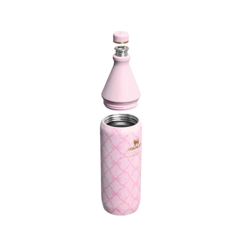Stanley 1913 X Loveshackfancy Holiday All Day Slim Bottle Baby Bow Pink Peppermint 34 OZ