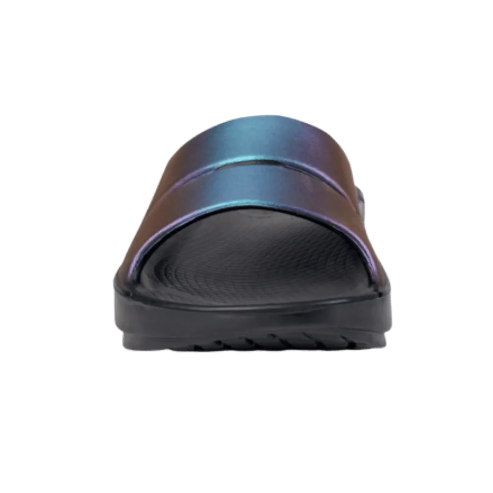 Oofos OOahh Luxe Slide Sandal -Midnight Spectre