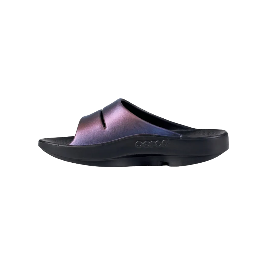 Oofos OOahh Luxe Slide Sandal -Midnight Spectre