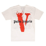 Vlone x Palm Angels Logo T-Shirt "White/Red" - dawntown