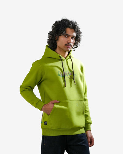 Wild Buck - Light Green Printed Hoodie For Men
