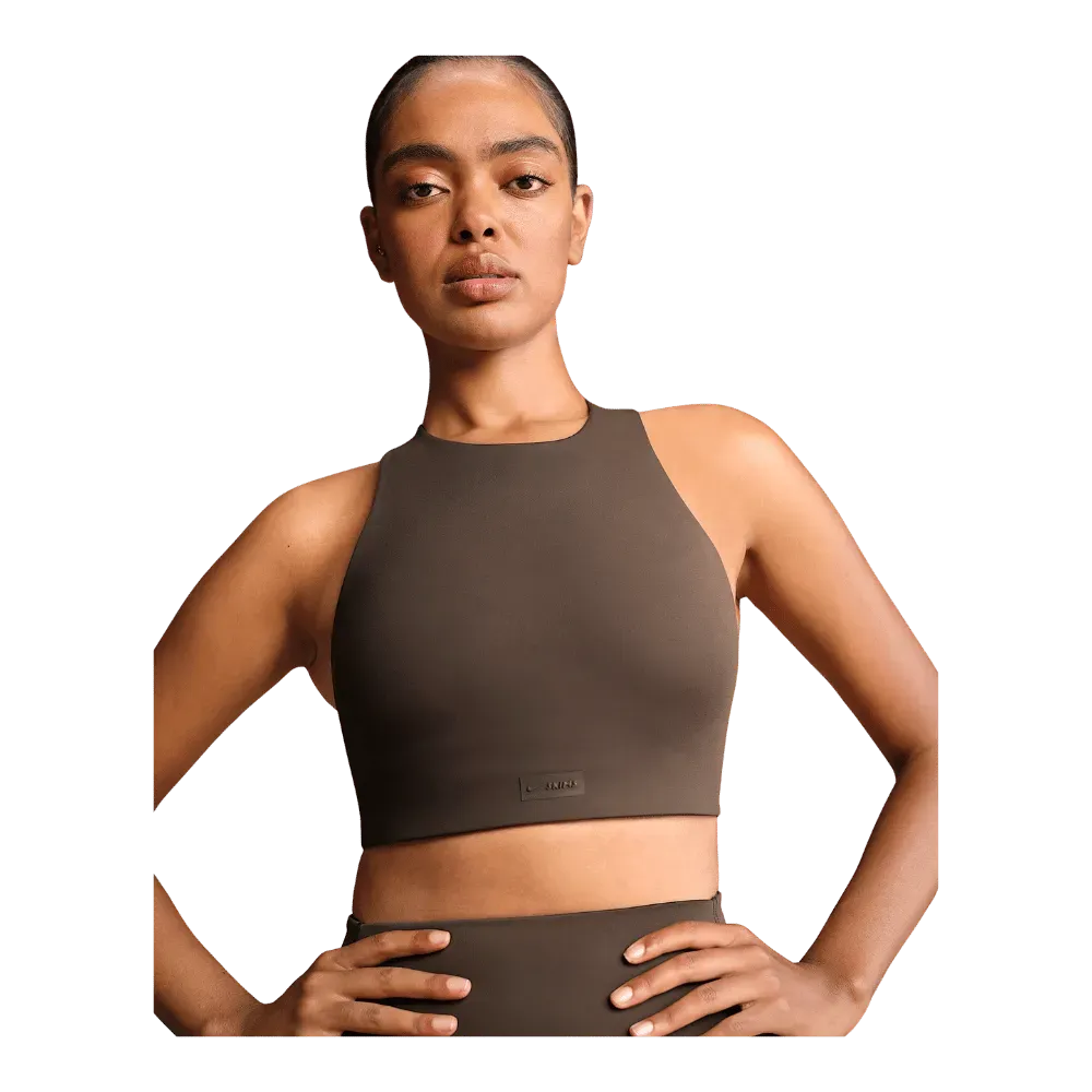Nike X SkimsWomen's High-Neck Bra Dark Sepia