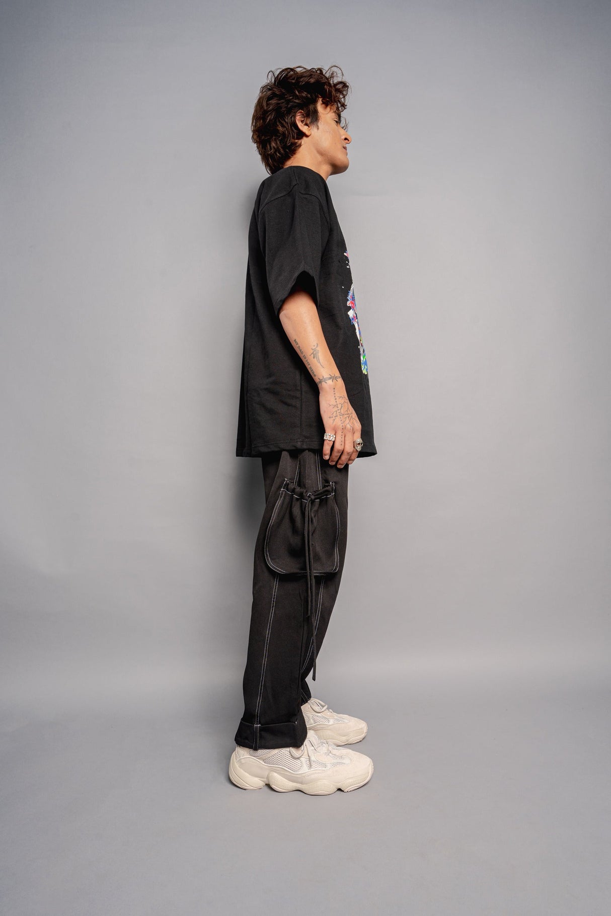 PANELLED BARREL PANTS