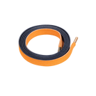 Gradient Shoelaces that go from deep black to vibrant orange shown in a white background 