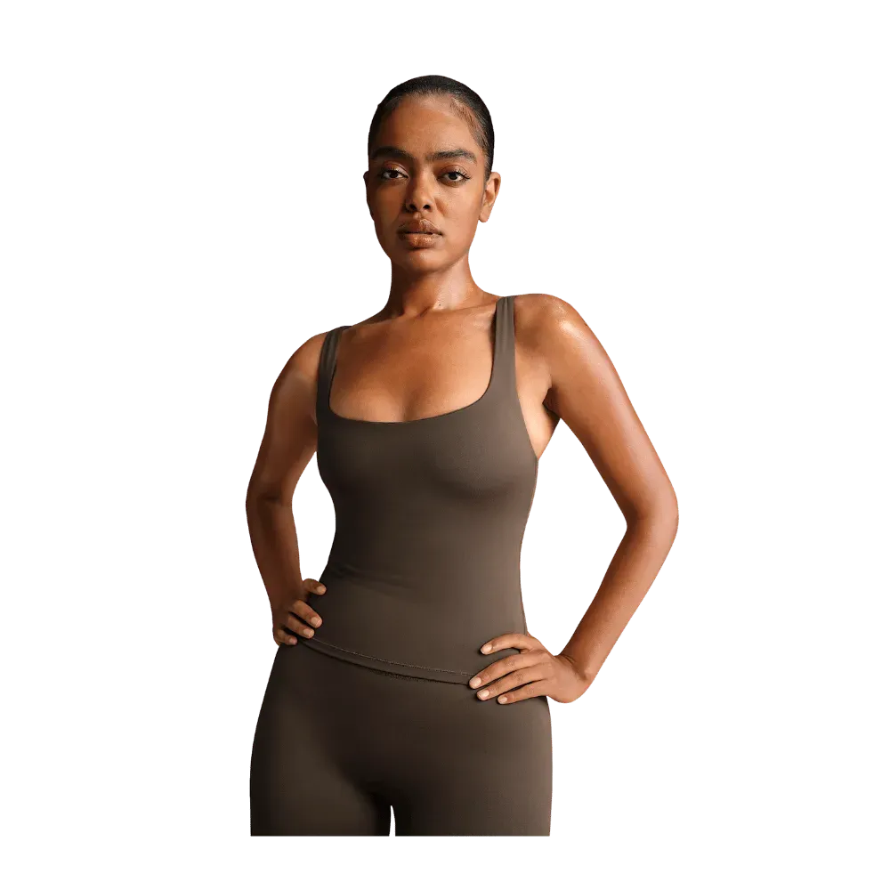 Nike X Skims Matte Women's Square-Neck Tank Dark Sepia