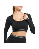 Gymshark Contrast Seamless Crop Top Black