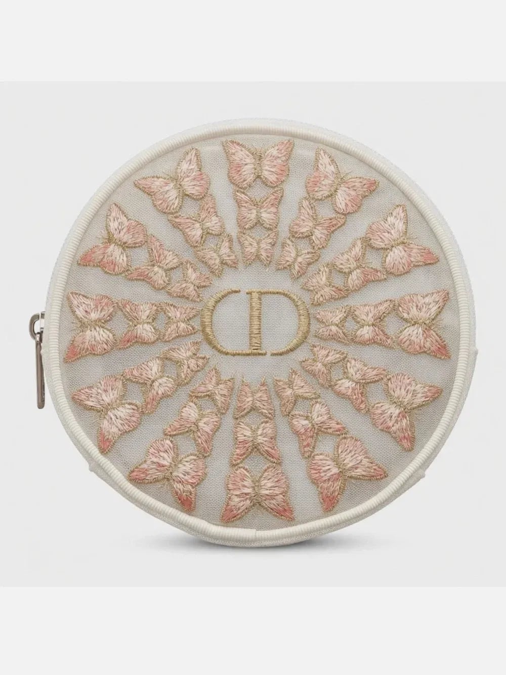 Dior 2026 Mother's Day Limited Butterfly Embroidered Round Pouch New With Box