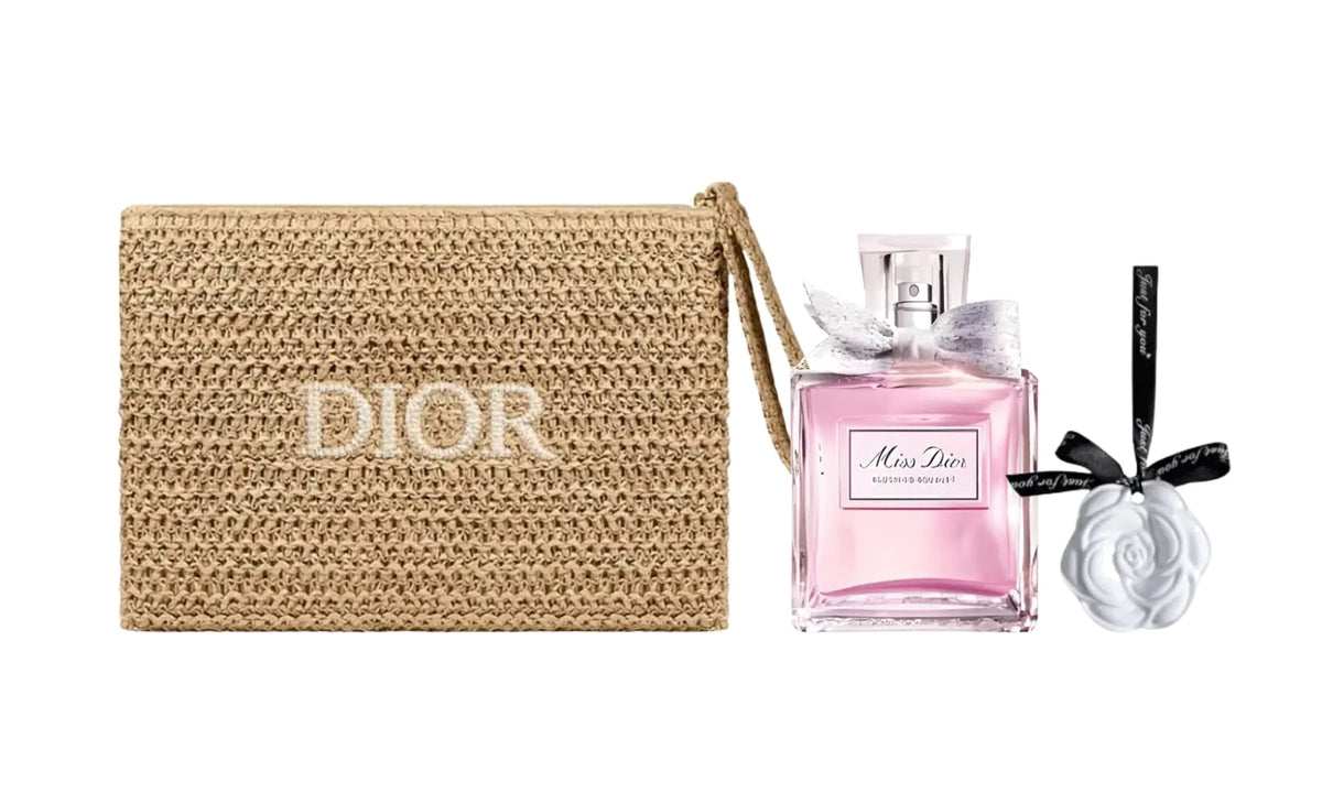 Dior Miss Dior Blooming Bouquet Gift Set (Dior Raffia Clutch + Dior Miss Dior Blooming Bouquet 5 ml + Scented Stone)