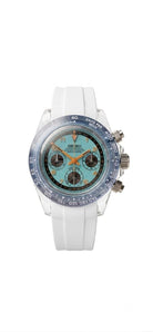 Seiko Mod Daytona Clear Case Ice Blue / White