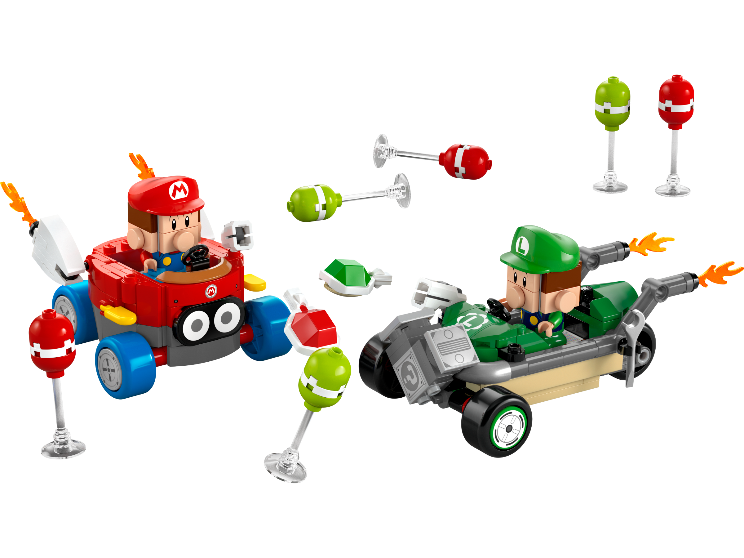 Lego Mario Kart  Baby Mario vs Baby Luigi