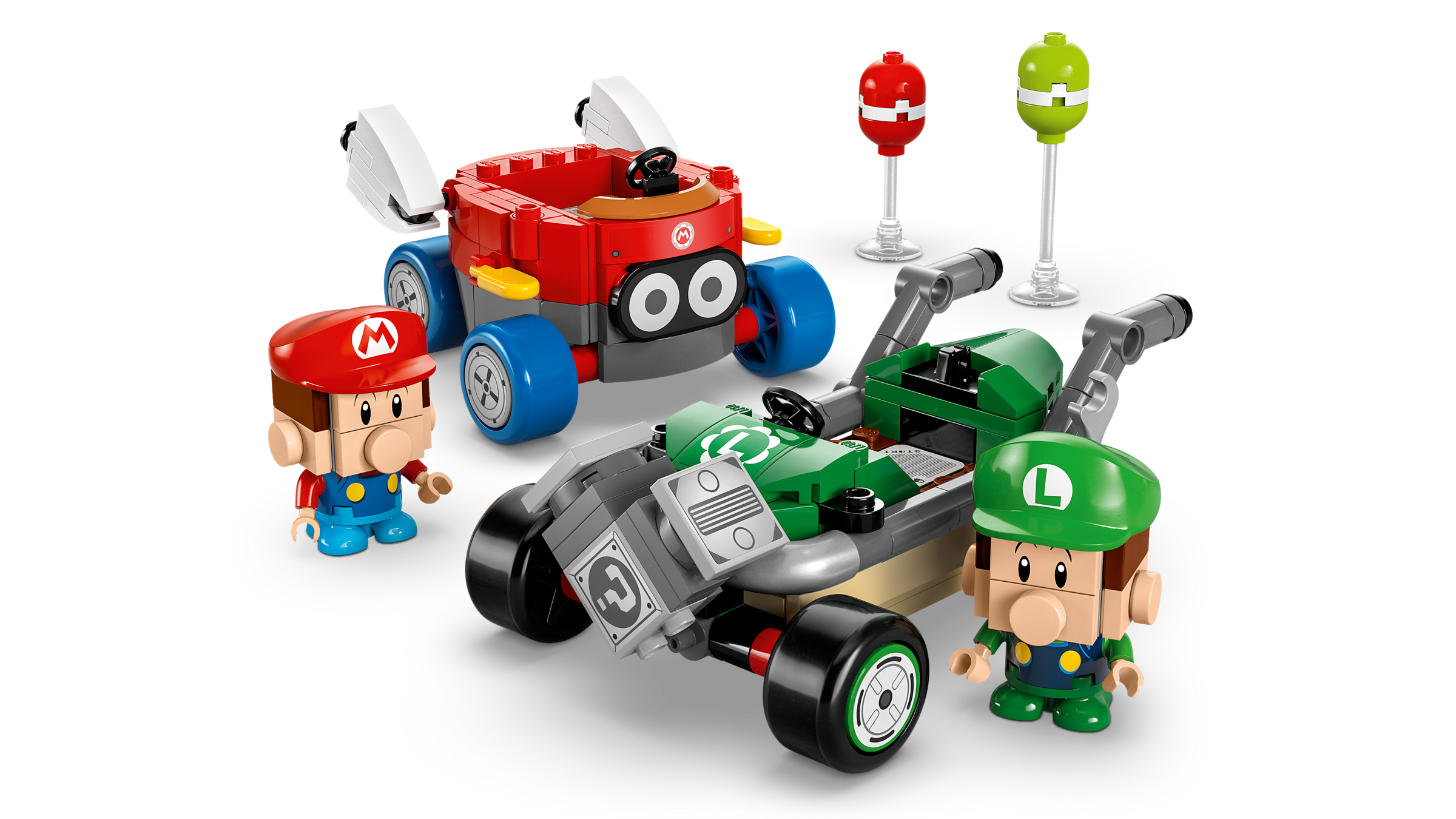 Lego Mario Kart  Baby Mario vs Baby Luigi