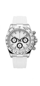 Seiko Mod Daytona Panda White Rubber Strap