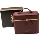 YSL Yves Saint Laurent Beauty Leather Vanity Case With Gold Hardware