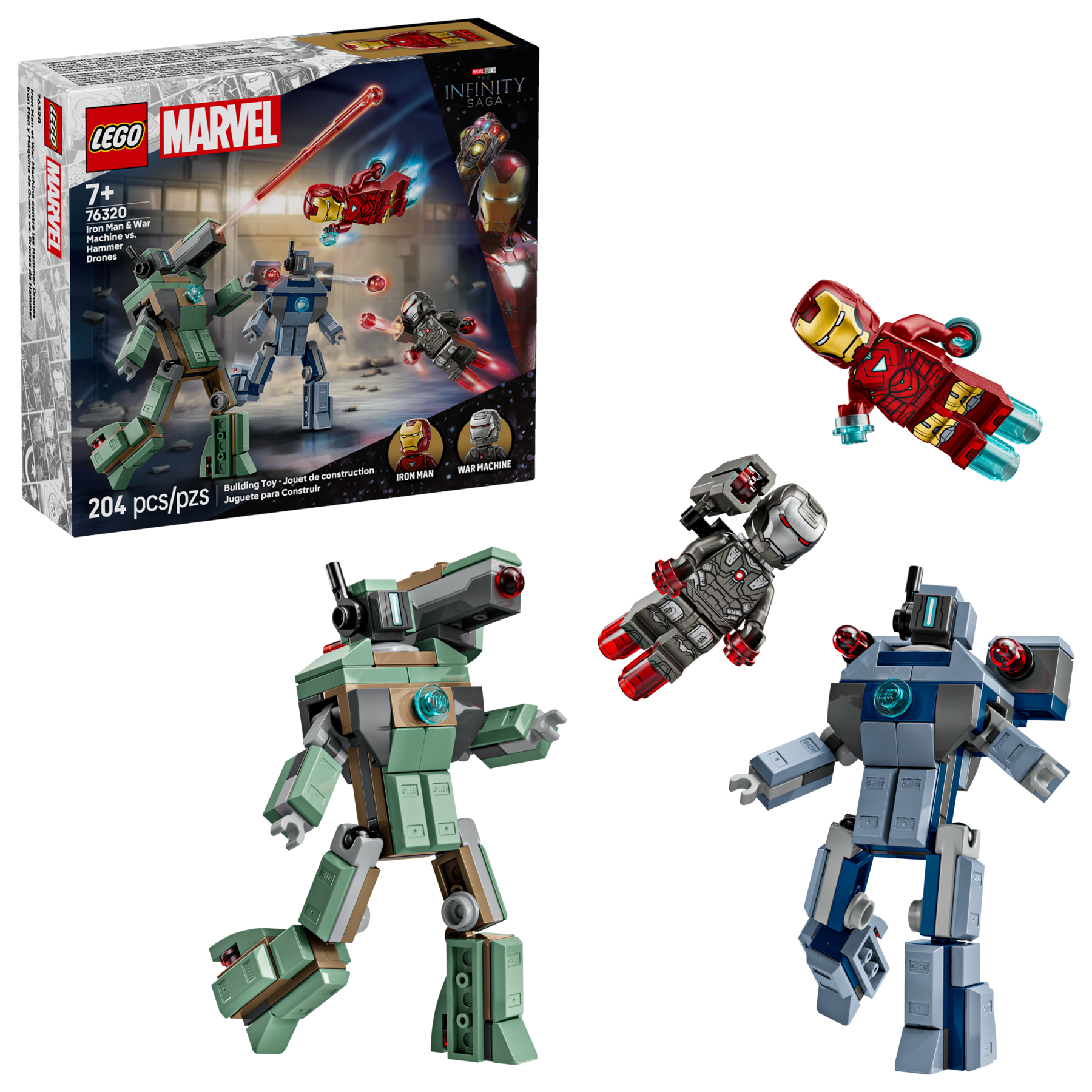 Lego Iron Man  War Machine vs Hammer Drones
