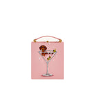 JW PEI Taya Wine Glass Puppy Pattern Book Shape Clutch Bag - Pink