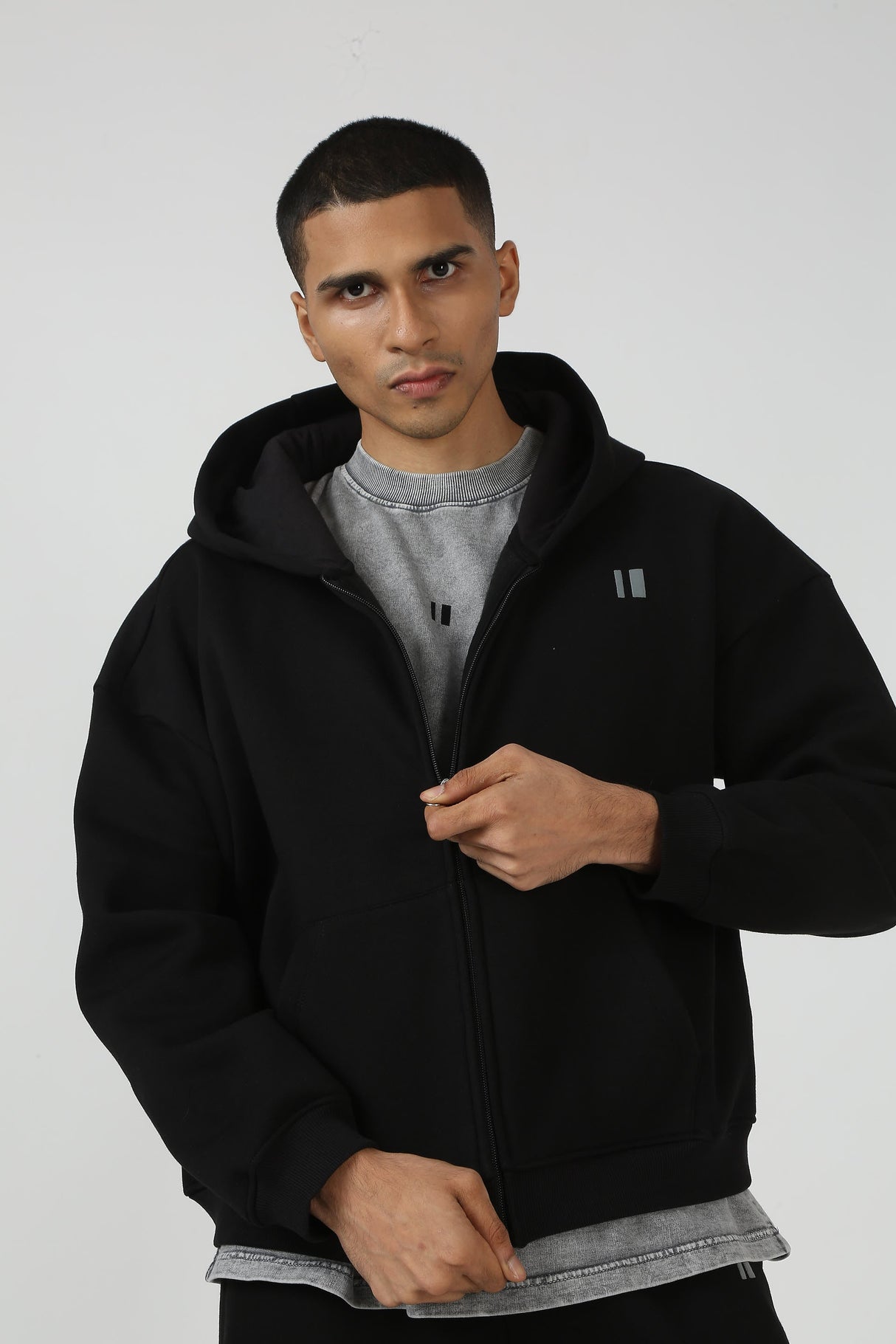 The Everyday Black Hooded Zipper