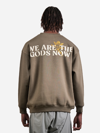 Supreme - Olive Embroidered Oversized Sweatshirt