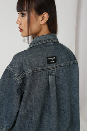 Vintage Wash Oversized Denim Shirt