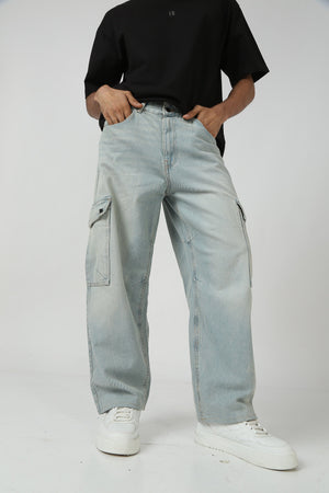 Light Blue Denim Cargos