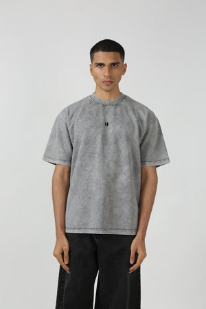 Flock Washed Light Grey Tshirt