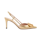 Valentino VLogo Signature Slingback Pump In Laminated Nappa Leather 80mm Antique Brass