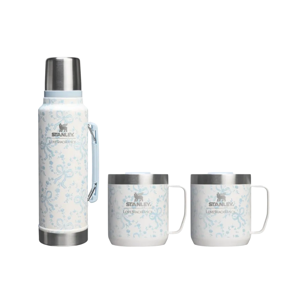 Stanley 1913 x LoveShackFancy Holiday The Everyday Cocoa Set Coquette Bow Winter Ice